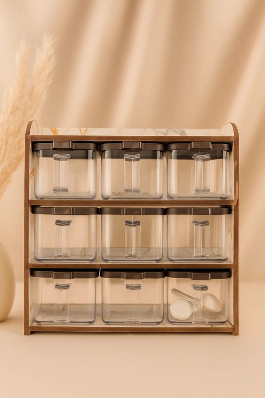 "kitchen Spice Rack - 9 Jar Spice" (White)